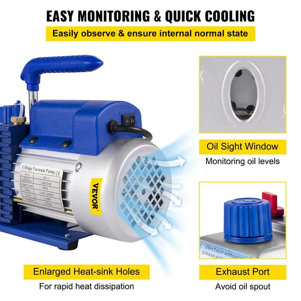 Ac Vacuum Pump And Manifold Gauge Set For Hvac Maintenance_voghion.com
