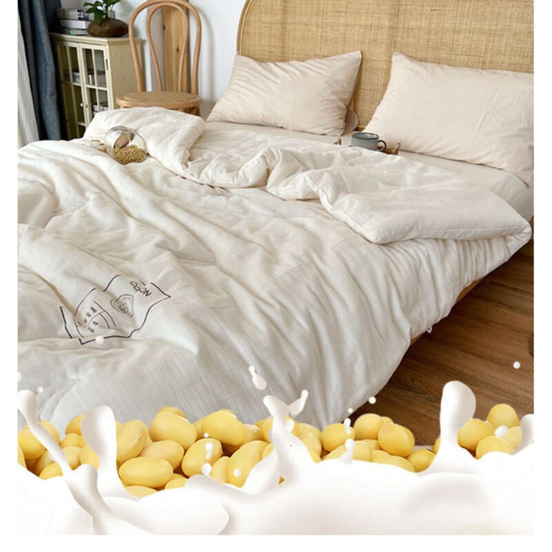 Japanese Pure 50 Soybean Fiber Class A Single Four Seasons Summer All Cotton Thickened Warmth Quilt Core_voghion.com