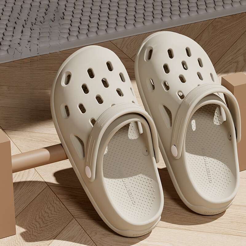 Thick Bottom Perforated Men's Shoes, Summer Outside Wear, 2025 New Non-slip Beach Shoes, A Kind Of Stepping On The Poop,_voghion.com