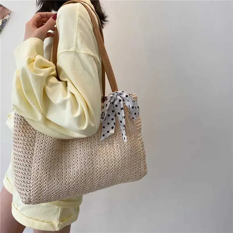 Damen Strohtasche Als Große Schultertasche Für Den Sommer Strand_voghion.com