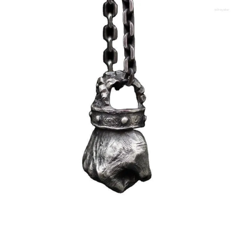 Colliers pendentifs Articles Hommes Sports Vintage Noir Puissance Boxe Poing Chaîne En Acier Inoxydable Bijoux Accessoires_voghion.com