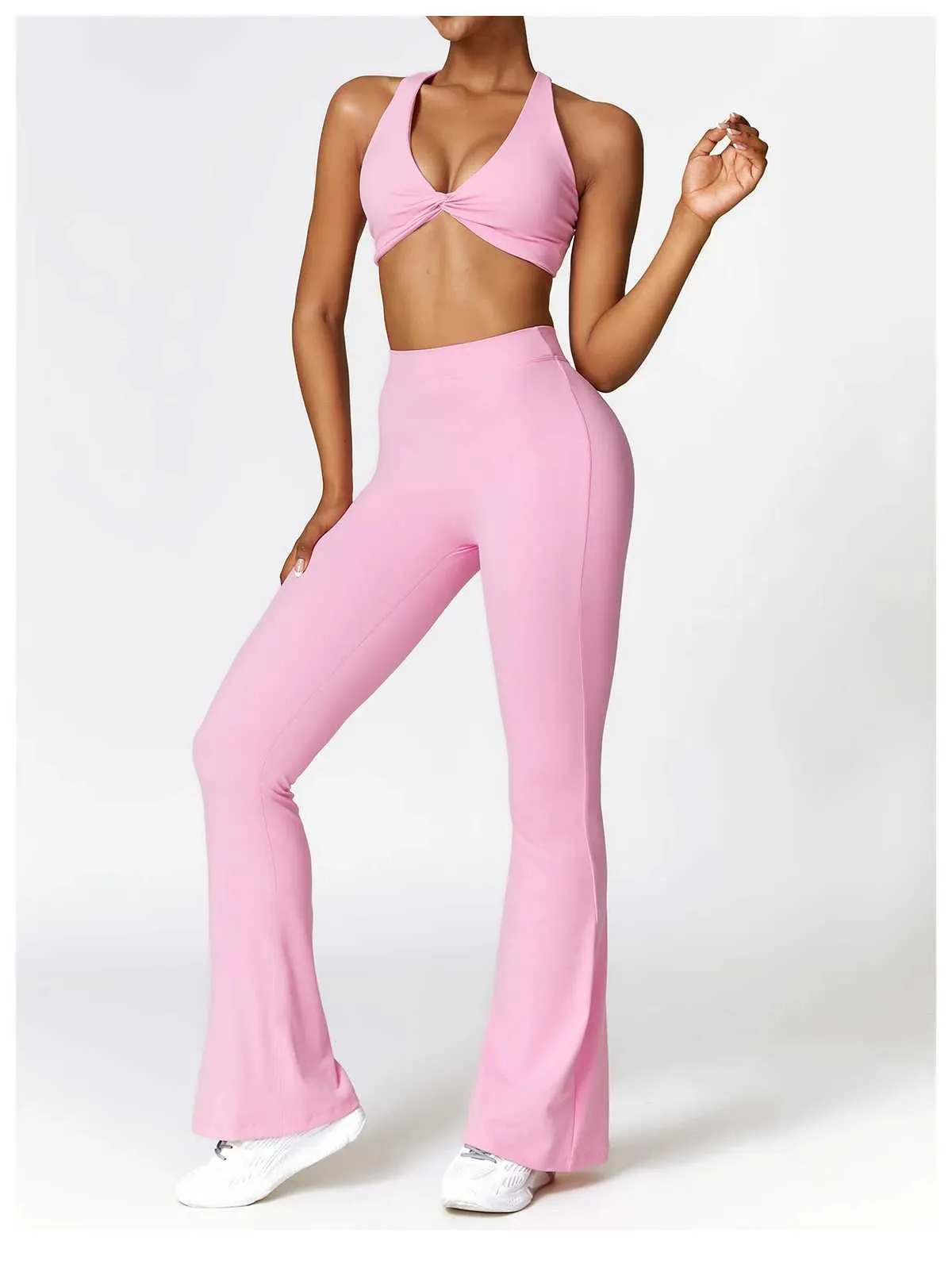 New Yoga Flare Leggings High Waist Wide Leg Pants Women Gym Fiess Sports Flared Pant Dance Trousers V-shaped Hip M llolg_voghion.com