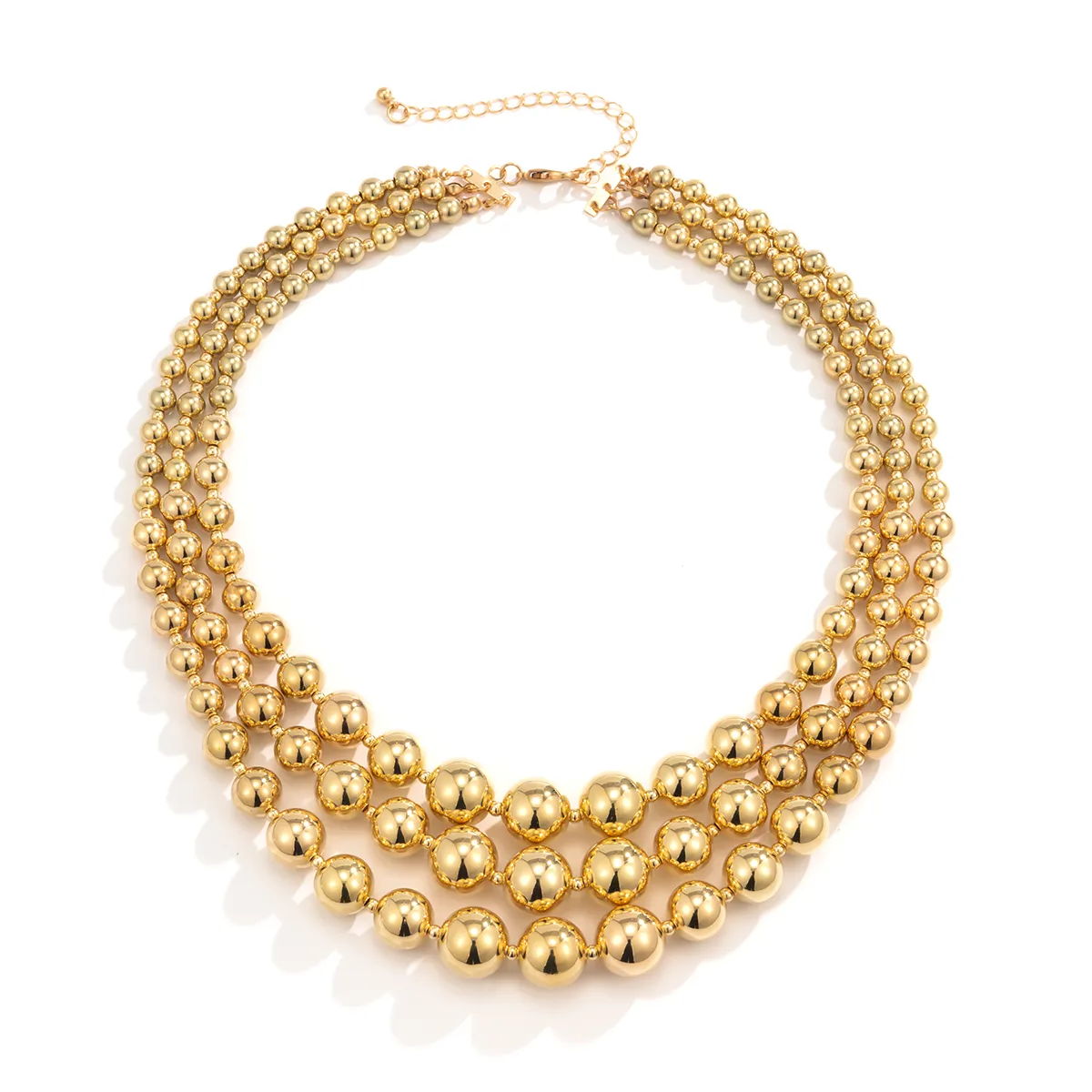 Cadenas exageradas de acrílico CCB, collar de cadena de cuentas de bola grande para mujer, gargantilla gótica multicapa de tendencia 2024_voghion.com