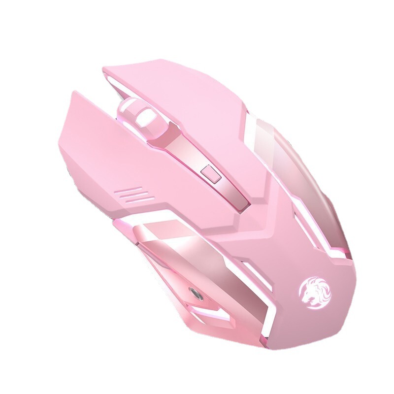 Ratón para juegos recargable con retroiluminación RGB, ratón Bluetooth de 2400 DPI, ratón ergonómico para gamers, ratón silencioso rosa para PC y portátil_voghion.com