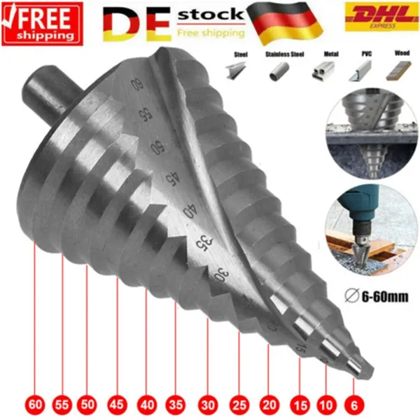 6-60 Mm HSS Titanium Milling Cutter Countersink Step Drill Cone Drill Peel Drill Cone Drill_voghion.com