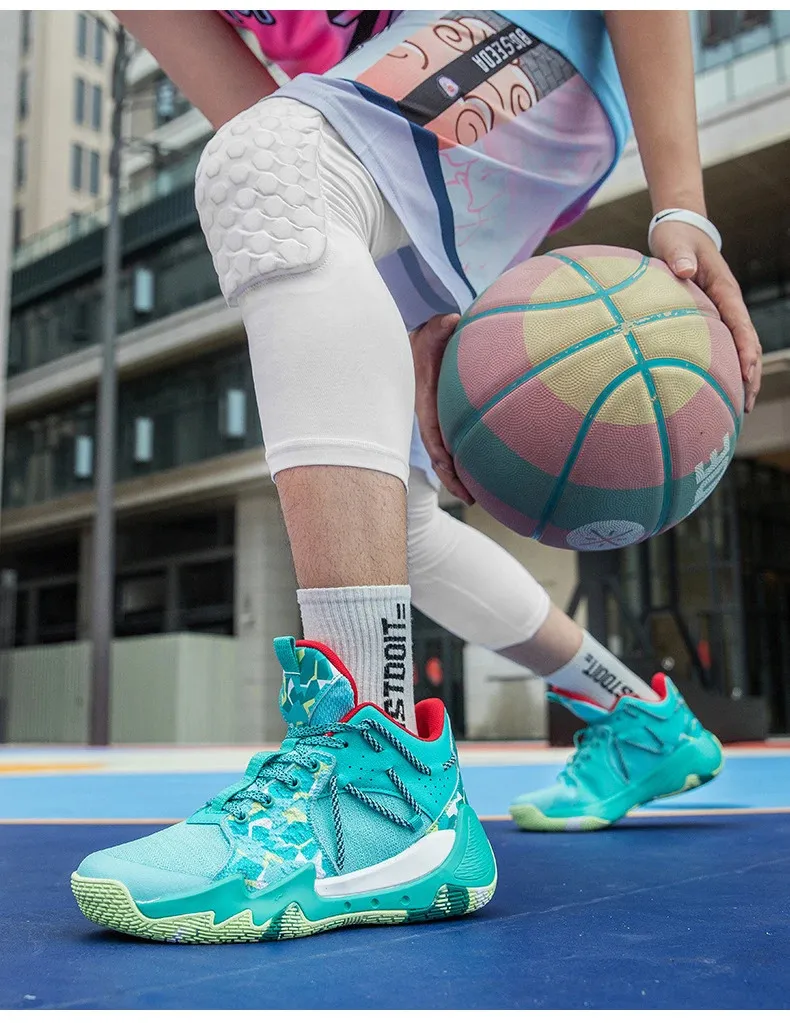 Siatkowe czarne męskie trampki Cut Mid damskie amortyzowane antypoślizgowe buty do koszykówki na zewnątrz buty sportowe_voghion.com