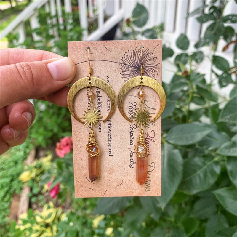 Bohemian Crystal Moon And Star Hoop Earrings For Women_voghion.com