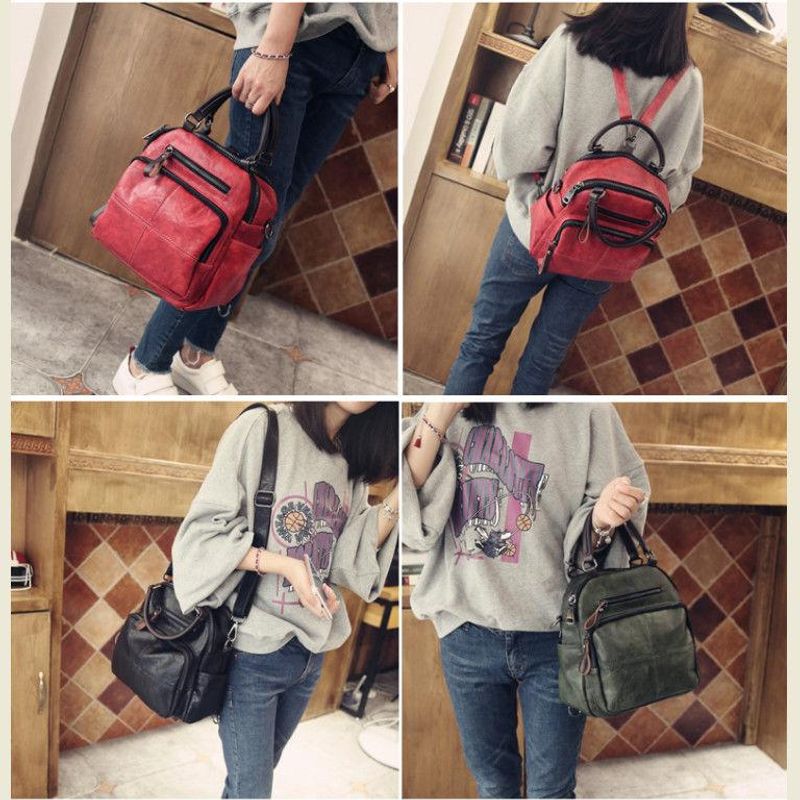 Neu Rucksack Drei-Zweck Tasche Vitage Leder Hadtasche Koreaische-Stil Alle-Passede Casual Studet Schultasche_voghion.com