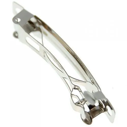 Sier Farbe 80mm Metall Französisch Clips Bögen Barrettes 50 Teile/teile Heiße Verkäufe Mode DIY Haar Zubehör Kostenloser Versand_voghion.com