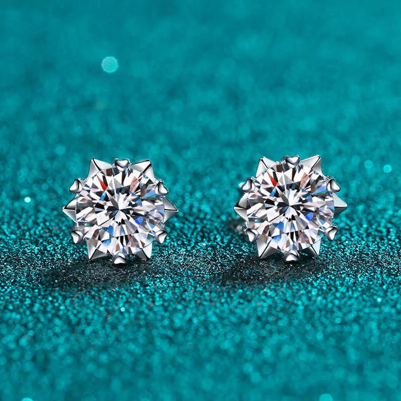Diamant-Ohrstecker 0,6 ct – 2,0 ct D-Farbe Sterling Silber platiniert Moissanit Ohrringe Schraubverschluss_voghion.com
