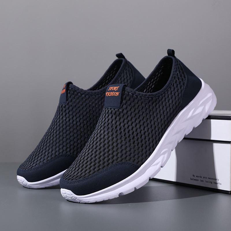 Große, lockere Freizeitsportschuhe für Herren, leicht und atmungsaktiv, Sommerschuhe mit einzelnem Netzstoff für Herren, Lazy To_voghion.com