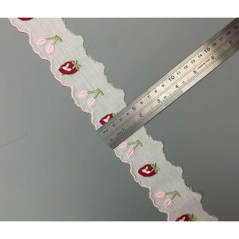 11CM Four-color Cotton Mesh Organza Barcode Lolita DIY Multi-color Lace Accessory Strip Flower_voghion.com