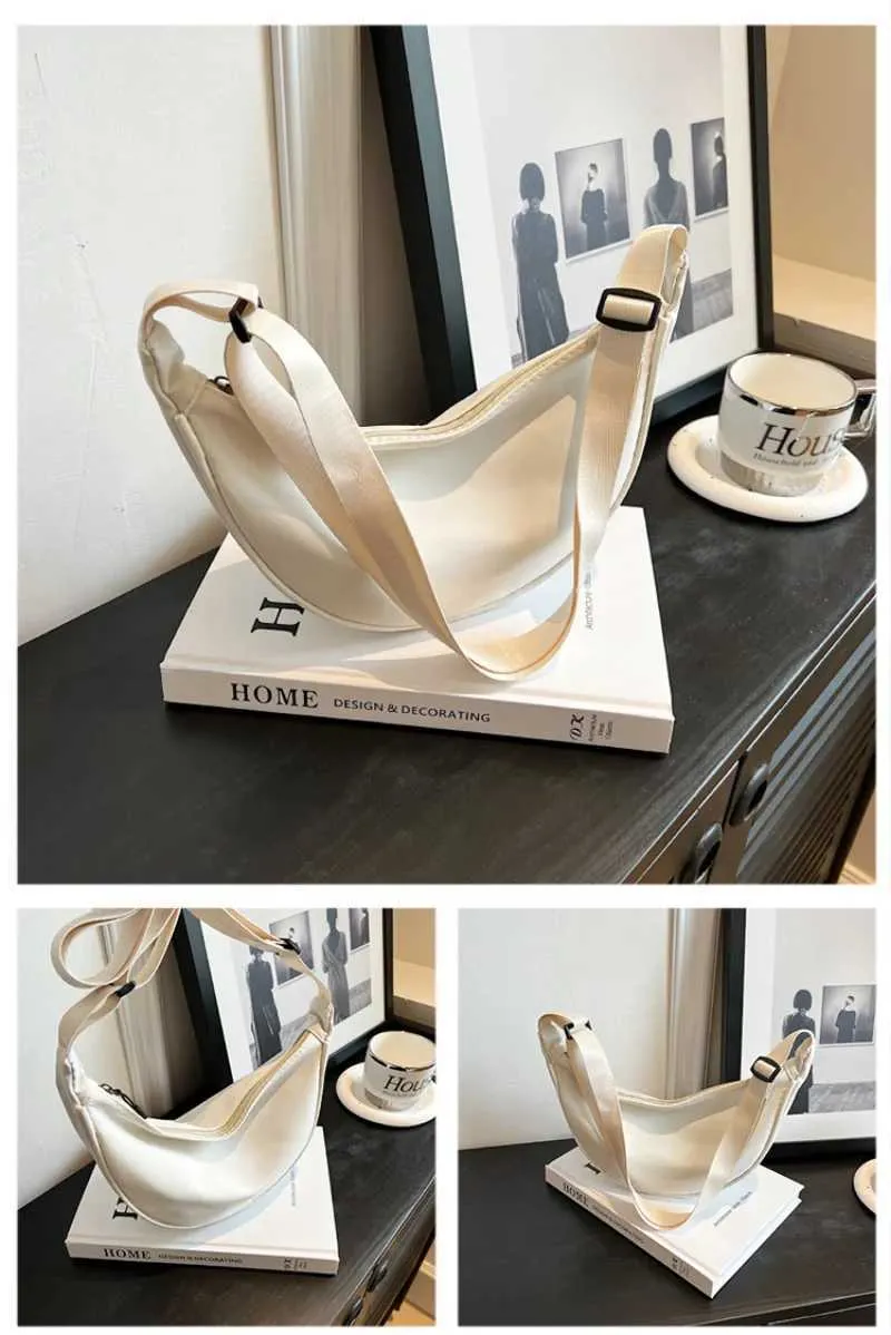 Einfaches Design Damen Umhängetasche Mode Damen Nylon Hobos Kleine Schultertaschen Vintage weibliche Mädchen Geldbörse Tuch_voghion.com