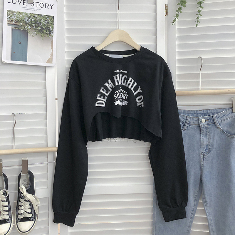 Sudadera de algodón para mujer corte holgado primavera otoño_voghion.com