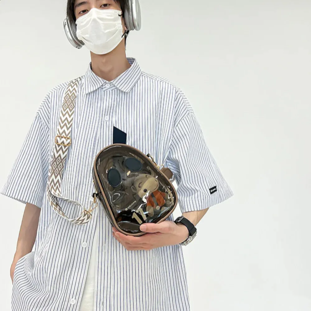 Portofel amuzant din PVC cu fantome și bomboane, pentru Halloween, tip crossbody, transparent, în culoare solidă, pentru telefon mobil, 240823_voghion.com