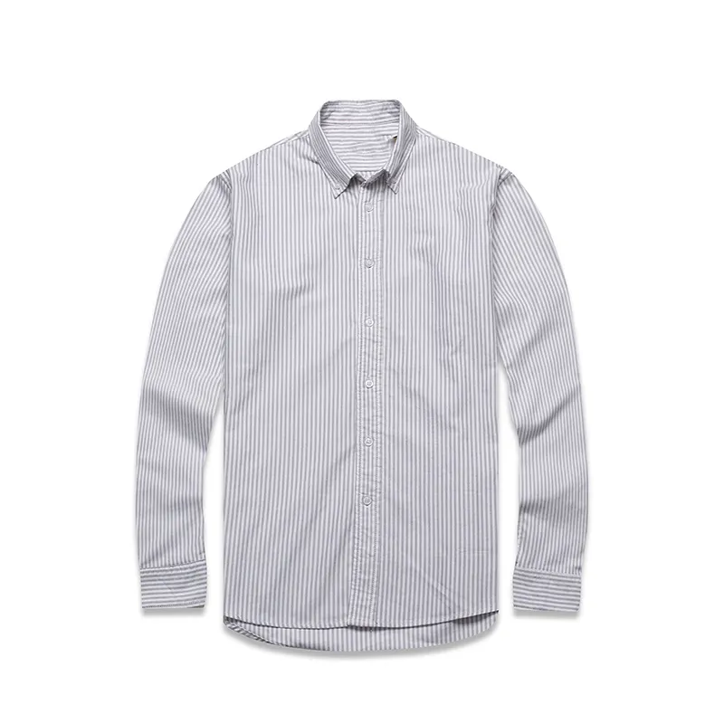 Men Casual Shirts stripe spring and autumn quality business dress shirt fashion classic shirts mens oxford fabric_voghion.com