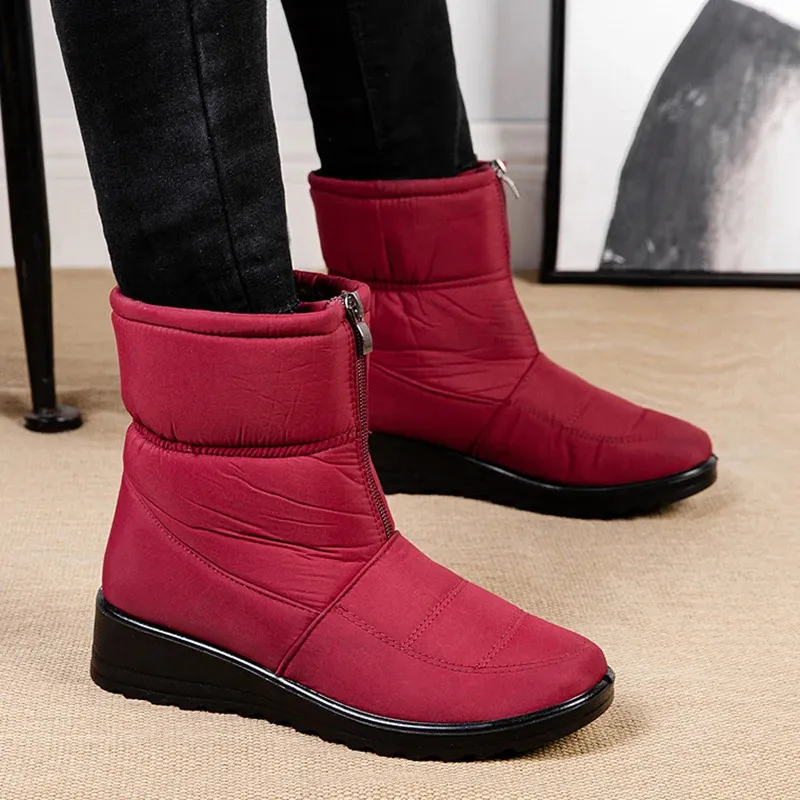 Platform Waterproof Snow Women Winter Thick Plush Ankle Boots Woman Non Slip Warm Cotton Padded Shoes Ladies 240820_voghion.com
