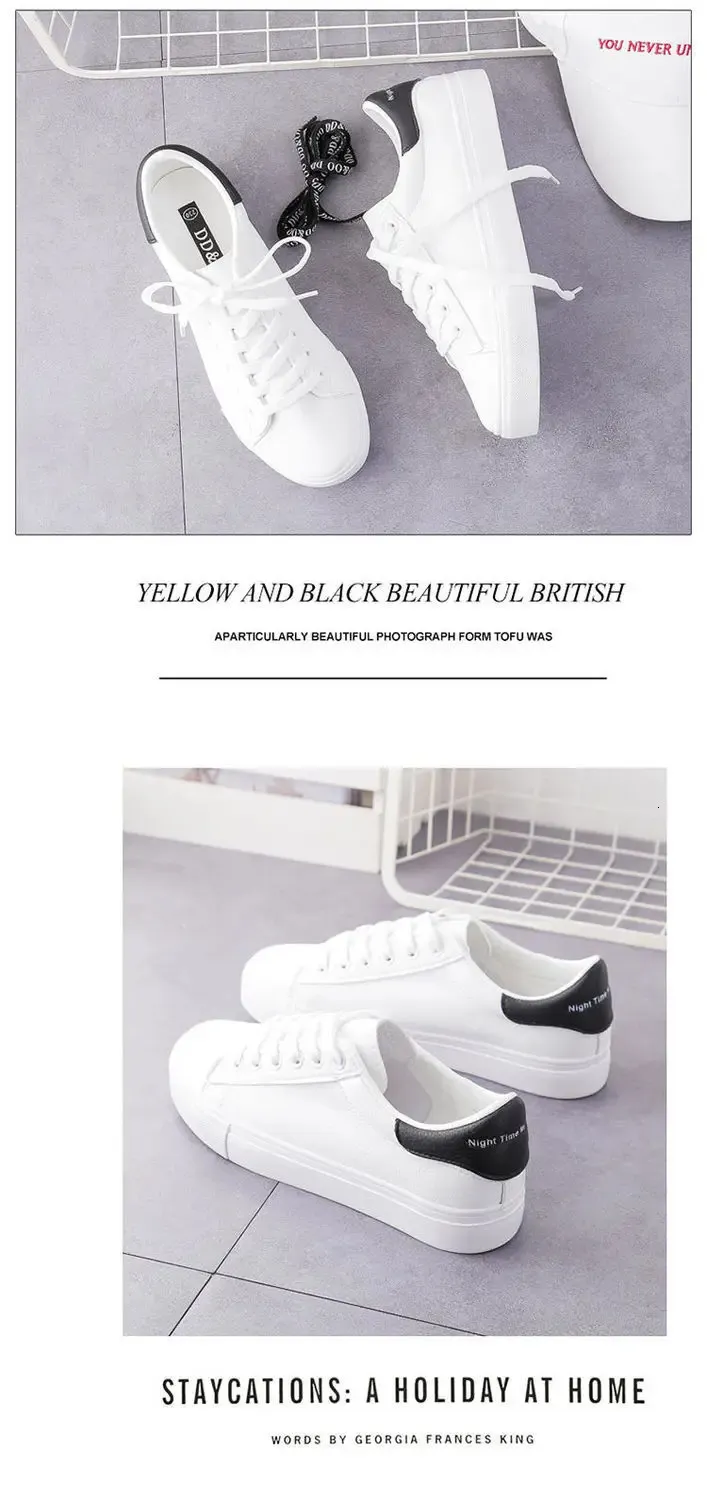 Dames Sport Mode Ademend Gevulkaniseerd Pu Leer Platform Witte Veter Casual Schoenen atos Onbedrukt Goed Product_voghion.com