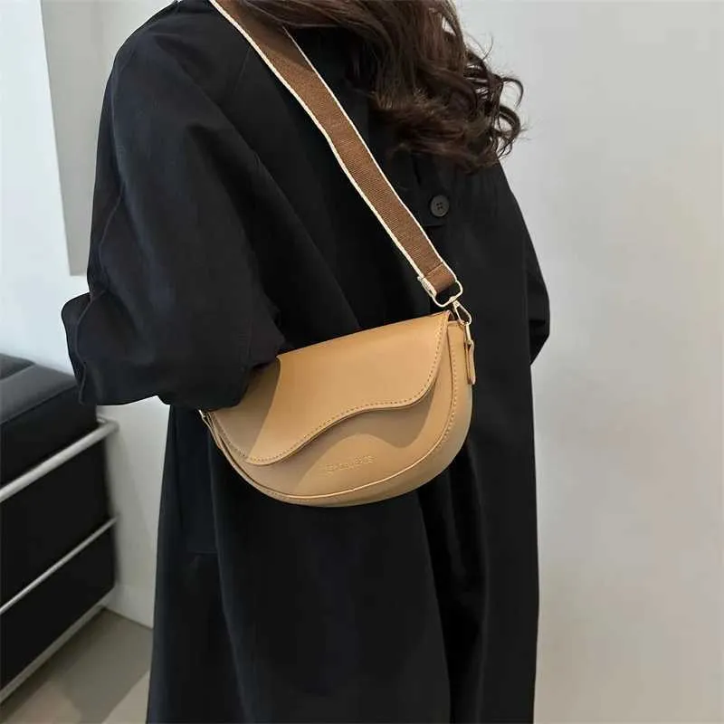 Borsa a tracolla da donna, vintage, tinta unita, piccola, alla moda, in pelle PU, con tracolla larga, da portare sotto le ascelle 01C241217_voghion.com