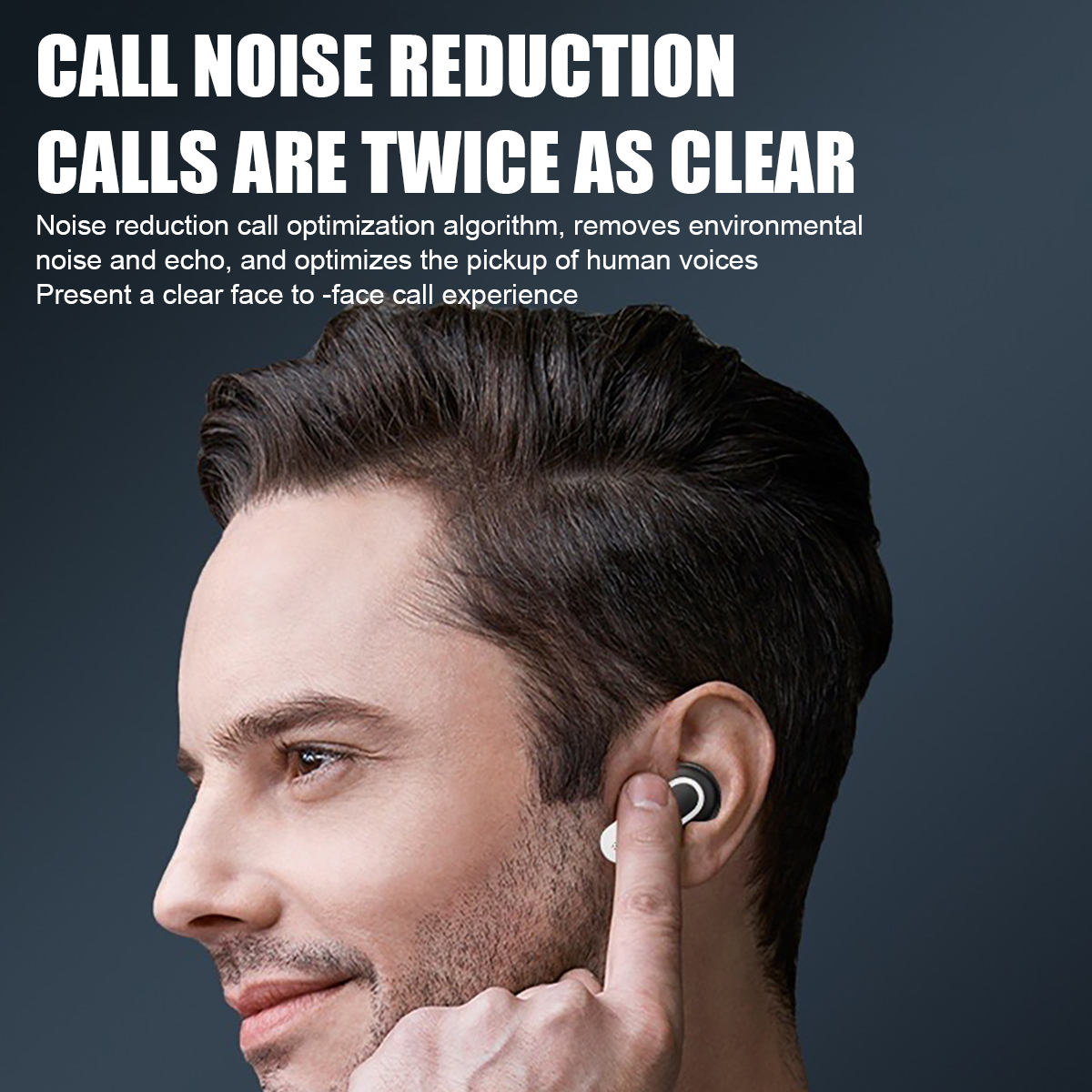 TWS Smart Touch Screen Earbuds Wireless Bluetooth Headphones Headset With Mic Stereo_voghion.com