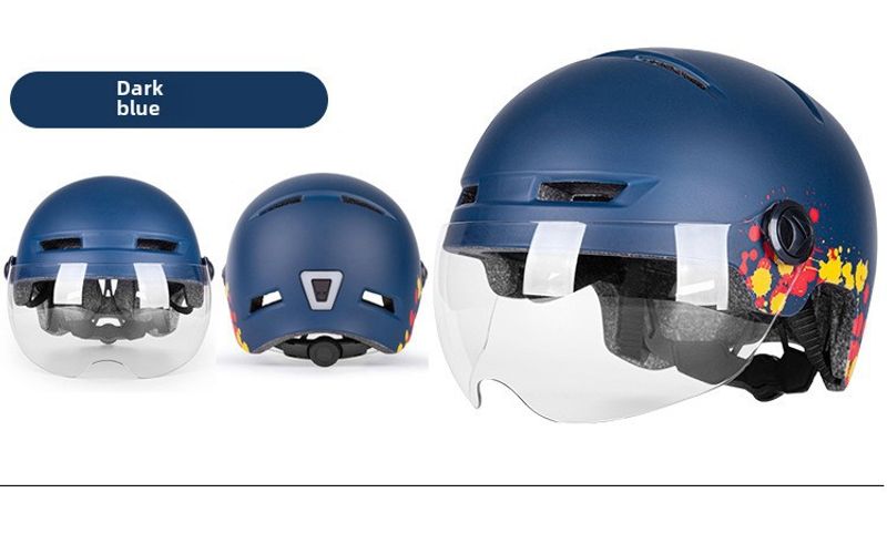 Factory Wholesale Electric Four Seasons Universal Bicycle Mountain Bike Riding Helmet With Goggles Taillight_voghion.com