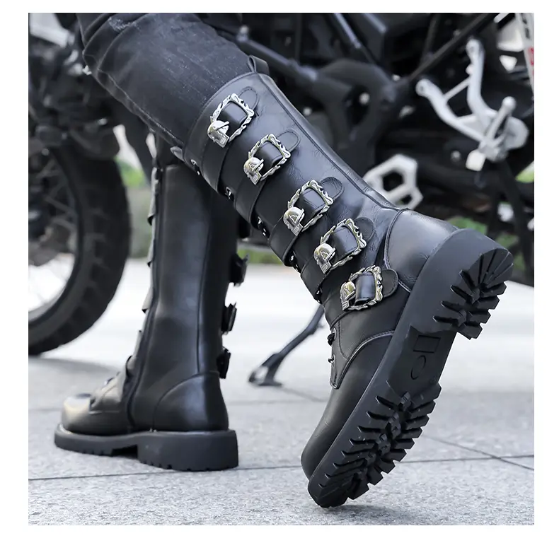 Botas de combate hombre estilo motociclista botas martin moda_voghion.com