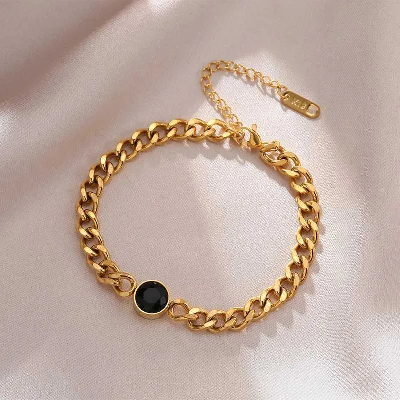 Pulsera de charm multicapa de acero inoxidable oro para mujer retro_voghion.com