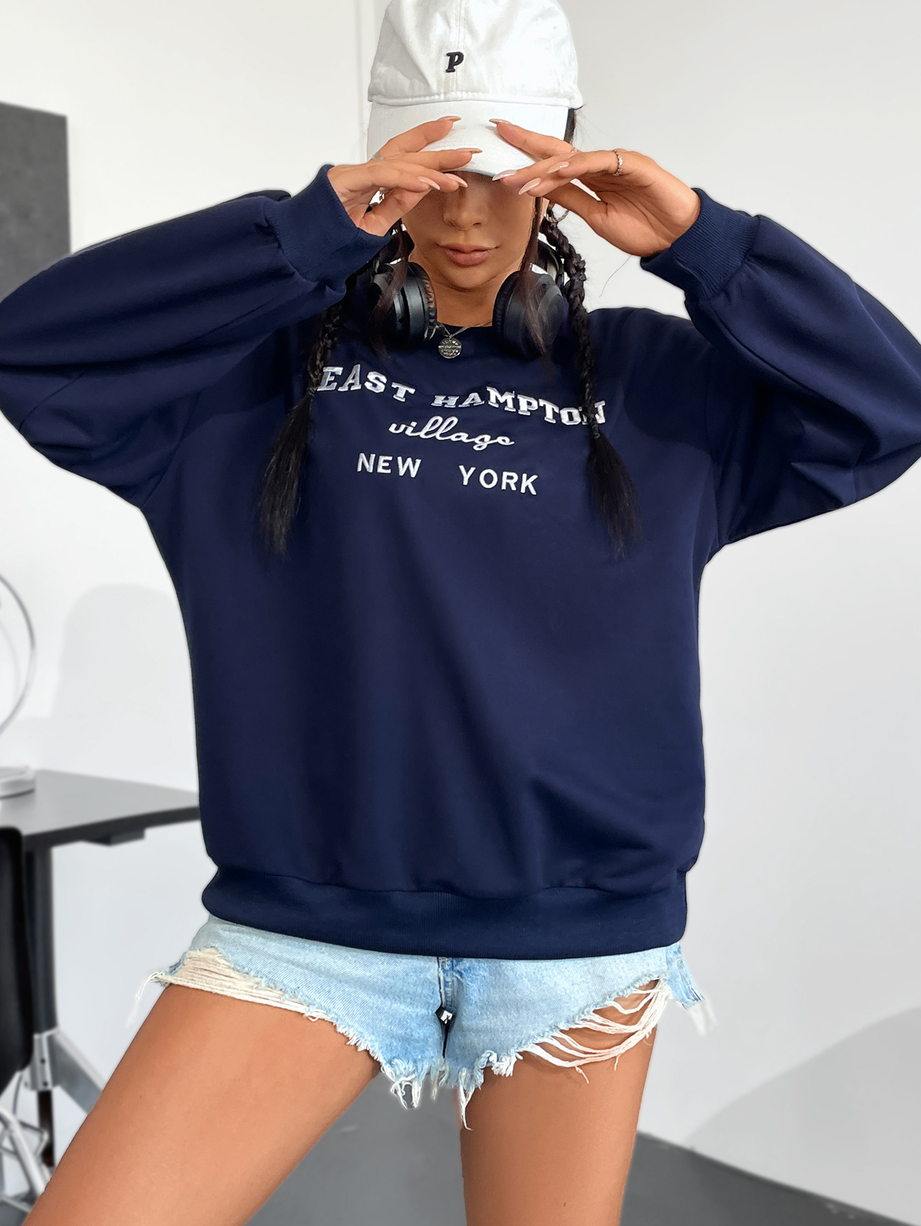 women's clothing round neck printed long-sleeved sweatshirt_voghion.com