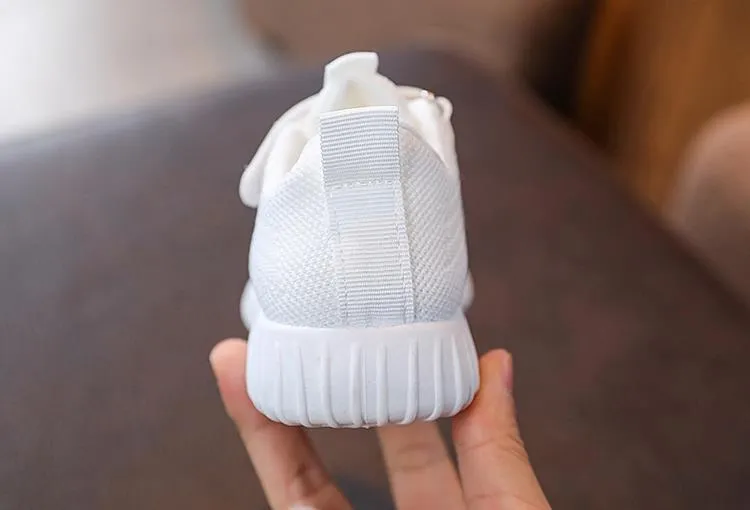 Scarpe da tennis per bambini piccoli, da infilare, per ragazze e ragazzi, sportive, da corsa, in rete con suola morbida, per bambini, rosa, nero, bianco_voghion.com