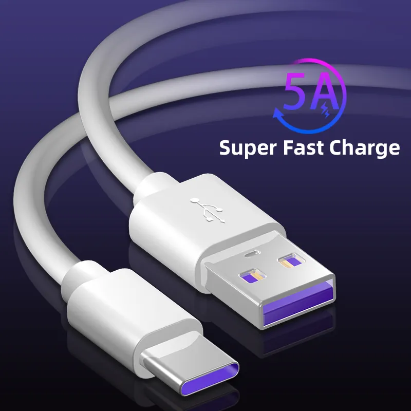 AUFU 5A 2m Type C Cable Fast Charging Mobile Phone Charger Type-C Data USB Cord For Huawei P40 Xiaomi Redmi 1m 0.5m 1.5m_voghion.com