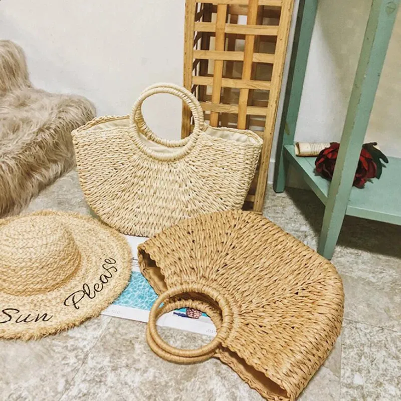 Ydlns Fashion MOON Straw Handbags Summer Beach Rattan Bag Handmade Vintage Woven Handbag For Women bolsa femme 240809_voghion.com
