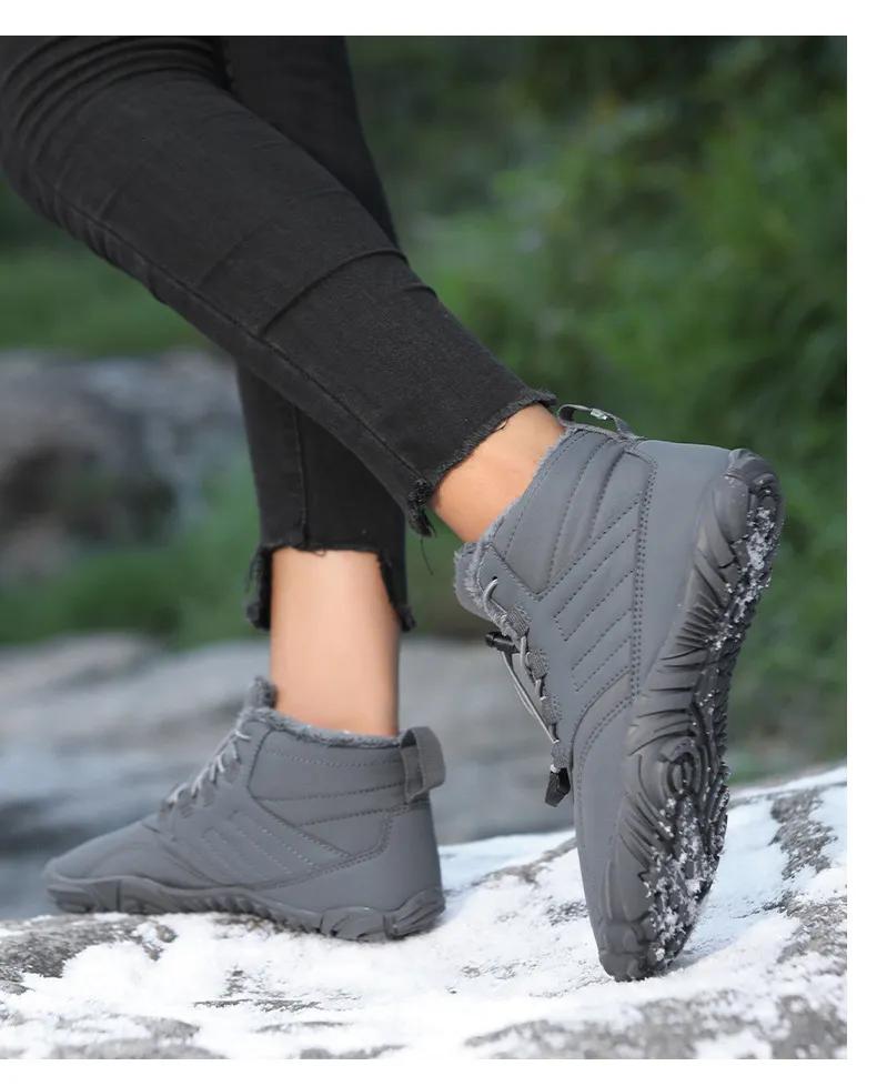 Outdoor-Schneestiefel für Herren im Winter, rutschfest, wasserdicht, Veet und warme Baumwollschuhe für Damen, Barfuß mit dicker Sohle_voghion.com