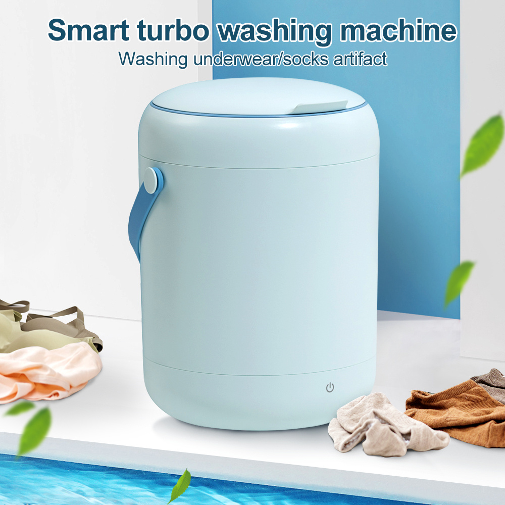 Mașină de spălat portabilă 2.8L 12W Mini mașină de spălat șosete Lenjerie de corp Lenjerie de corp Mașină de spălat antibacteriană Blu-ray Bu_voghion.com