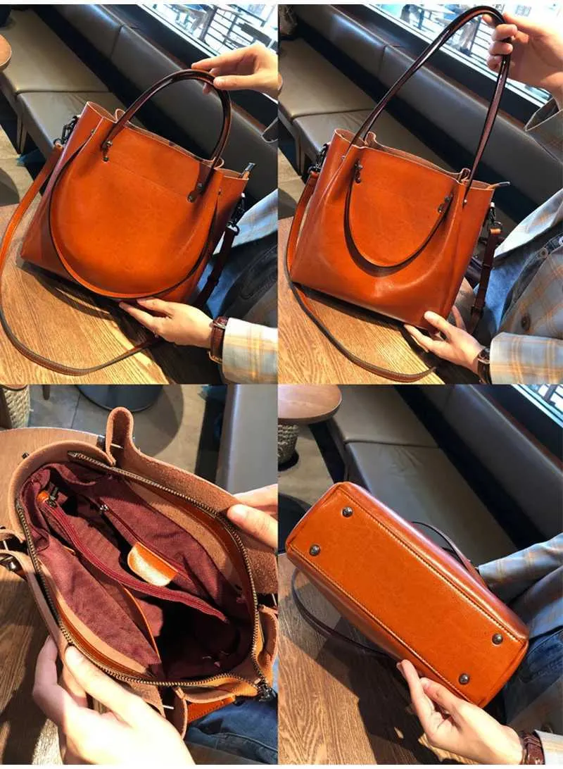 Dames handtas van echt leer in cowboy stijl als schoudertas_voghion.com