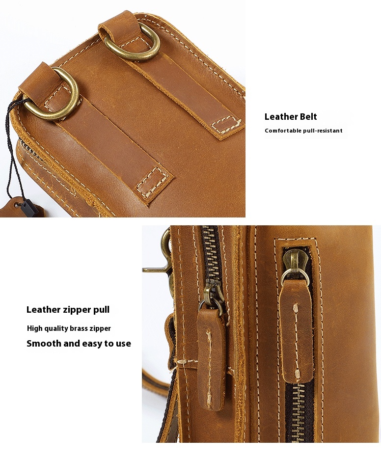 Crazy Horse ādas retro plecu soma, jauna jostas soma, vīriešu apģērba jostas mini soma, tīras govs ādas telefona soma, īstas ādas moderna soma_voghion.com