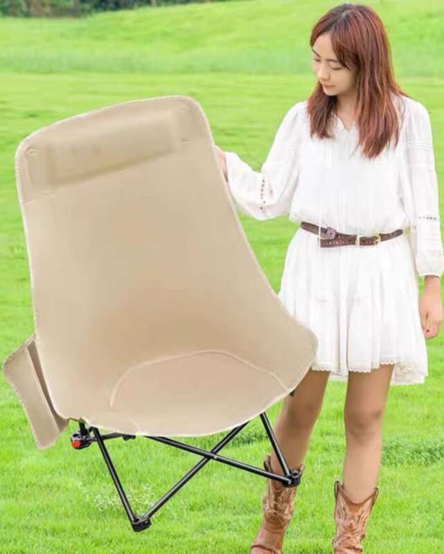 Three Level Adjustable Lounge Outdoor Moon Folding Camping Chair, Portable Office Nap Beach Chair_voghion.com