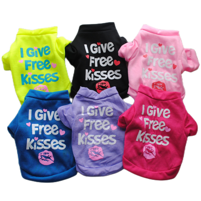 Puppy Kitten Clothes Spring And Summer Breathable Short Sleeve T-Shirt Six Colors Work Registration Certificate_voghion.com