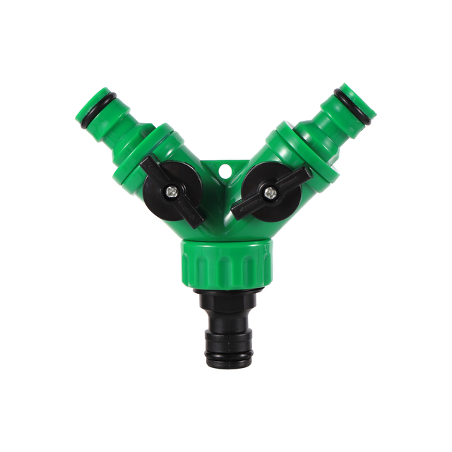 Irrigazione da giardino Distributore d'acqua a forma di Y Filettatura femmina da 1/2" e 3/4" Valvola dell'acqua a 2 vie Interruttore del regolatore dell'acqua del sistema di irrigazione_voghion.com