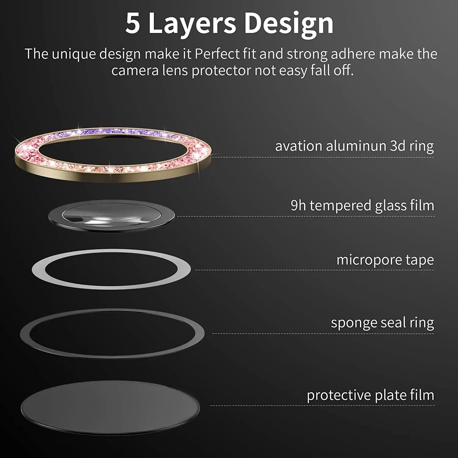 Glitter Camera Ring for Samsung Galaxy S24 Ultra S23 FE Plus S24+ Back Lens Screen Protector Glass S23fe S24ultra Cap_voghion.com
