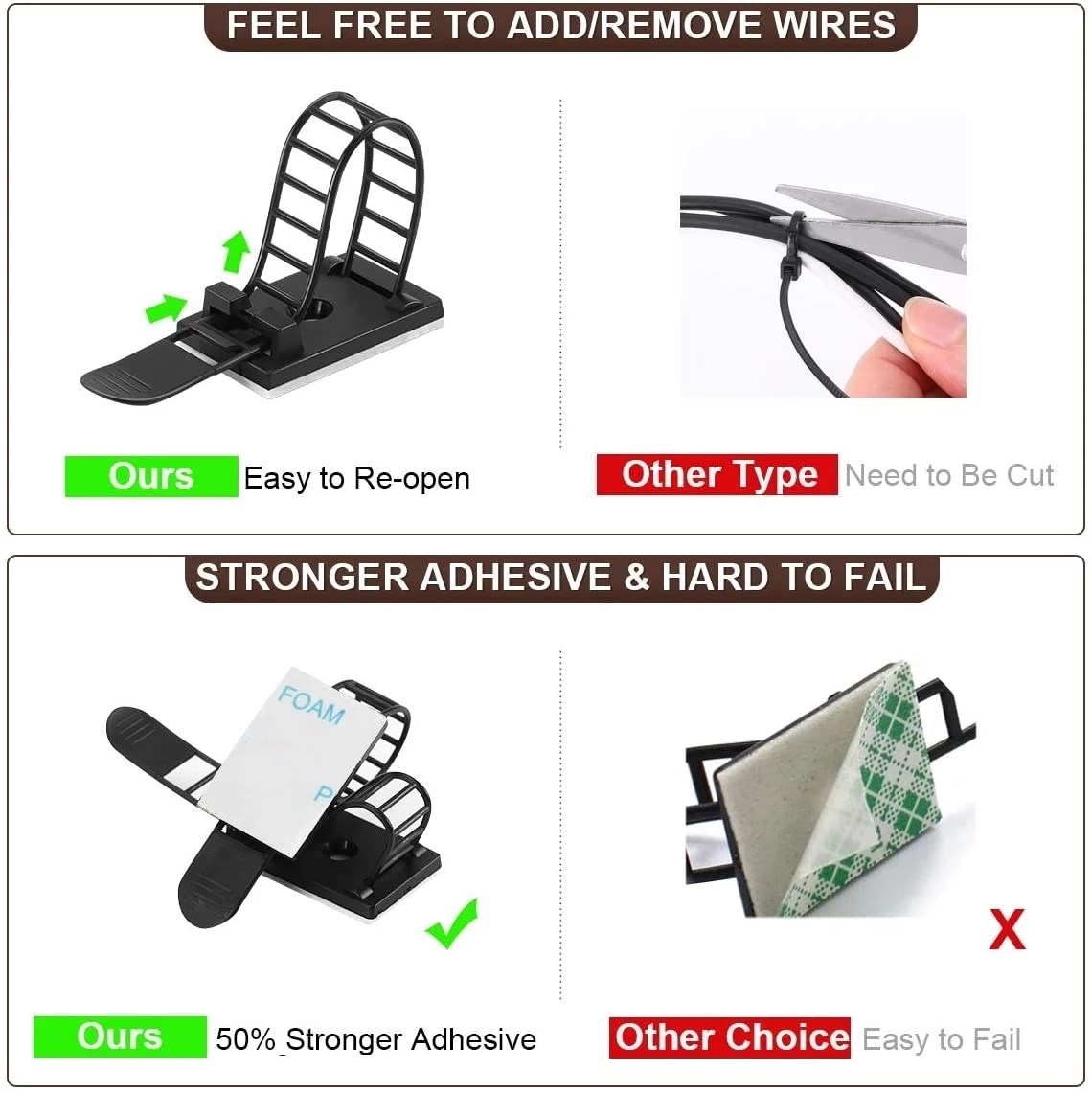 Adjustable Cable Organizer Wire Winder Clip Earphone Holder Self Adhesive Mouse Keyboard Cord Management USB Charger Protector_voghion.com
