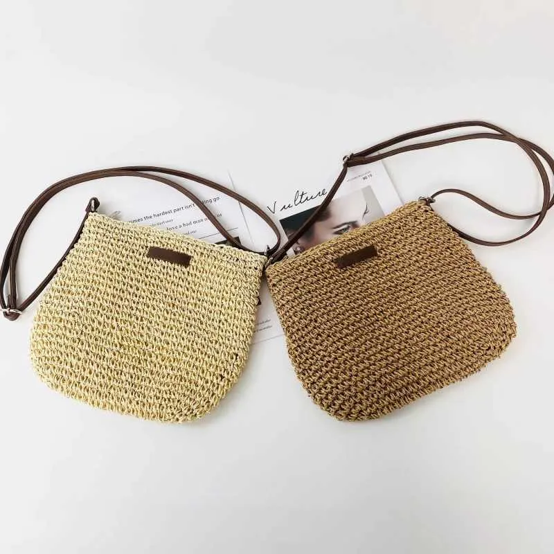 Sac à bandoulière tissé en paille pour l'été, sac à main de grande capacité pour les vacances à la plage, le shopping, les messages_voghion.com