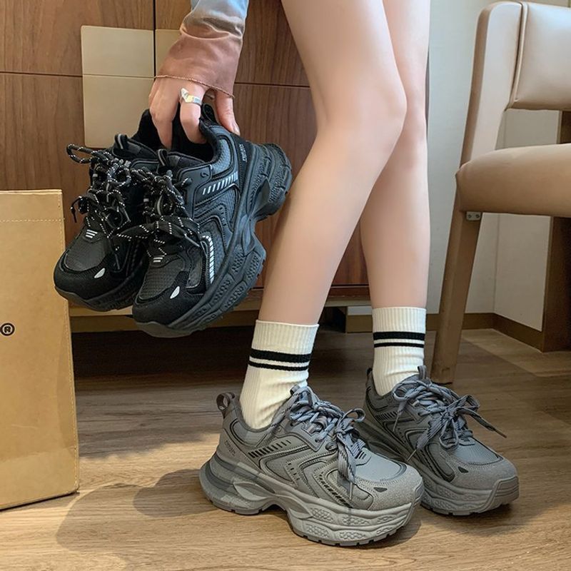 2024 Autunno Inverno Nuovo Papà Suola Spessa Per Le Donne, Scarpe Sportive Calde Alla Moda E Morbide Grigie Di Fascia Alta, Scarpe Di Cotone_voghion.com