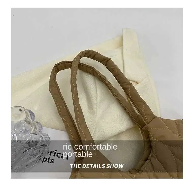 Mode Gesteppte Stickerei Thread Handtasche Leichte Puffy Top-Griff Große Kapazität Damen Kleine Einkaufstasche mit Mini_voghion.com