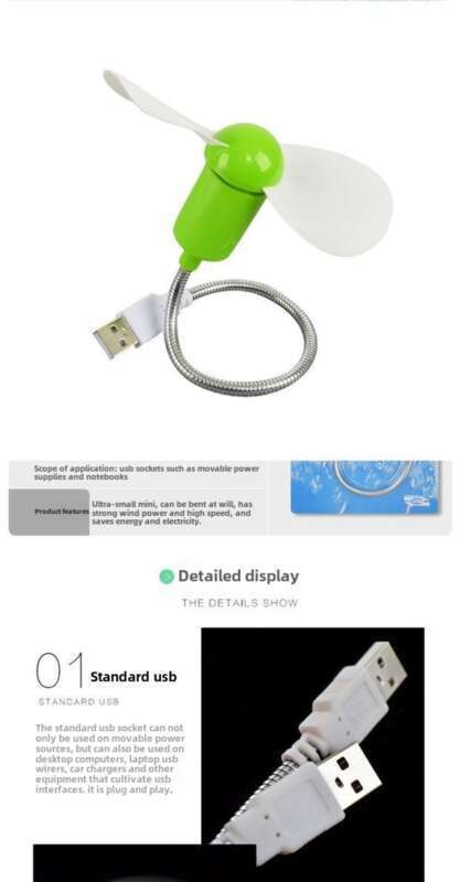 Draagbare mini slangvormige kleine laptop, USB-powerbank, desktopventilator, stille ventilator_voghion.com