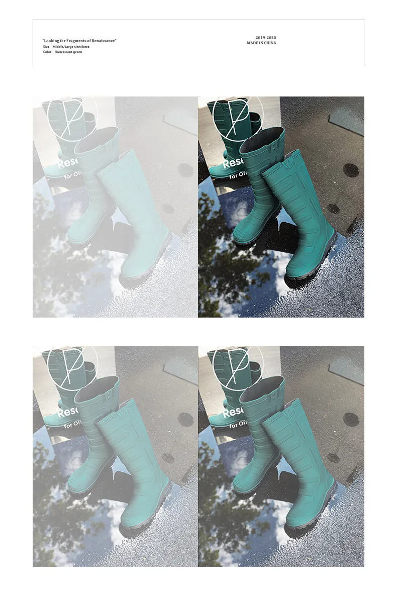 Unisex Rubber Shoes Men and Women Mid Calf Waterproof Work Safety Rain Boots Fishing Husband Botas Para Lluvia_voghion.com