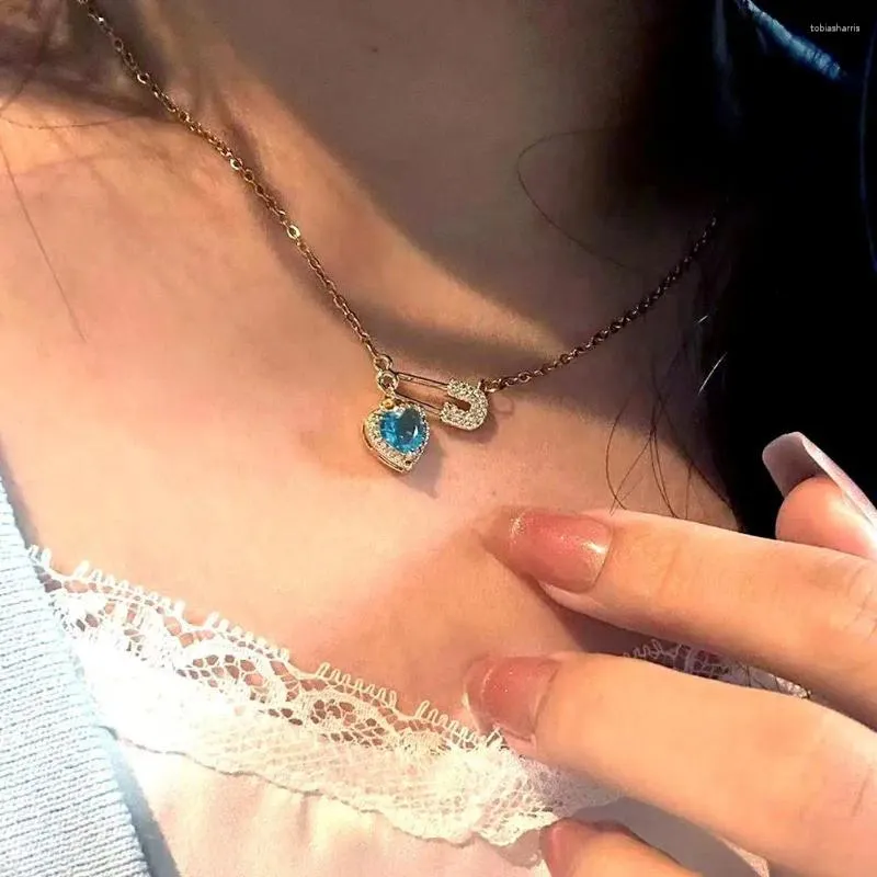 Collana con ciondolo a forma di cuore, 1 pezzo, per donne, con cristalli, per coppie, regalo di gioielli._voghion.com