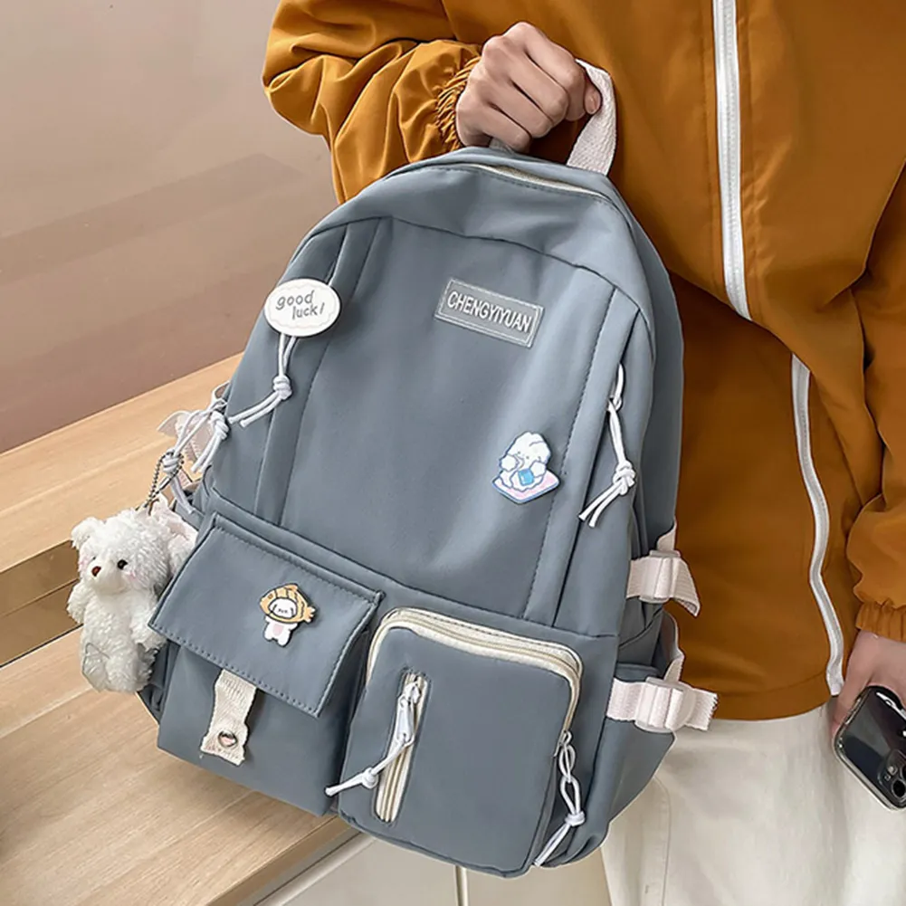Zaino per studenti universitari, grande capacità, casual, alla moda, in nylon, per ragazze, regolabile, per adolescenti_voghion.com