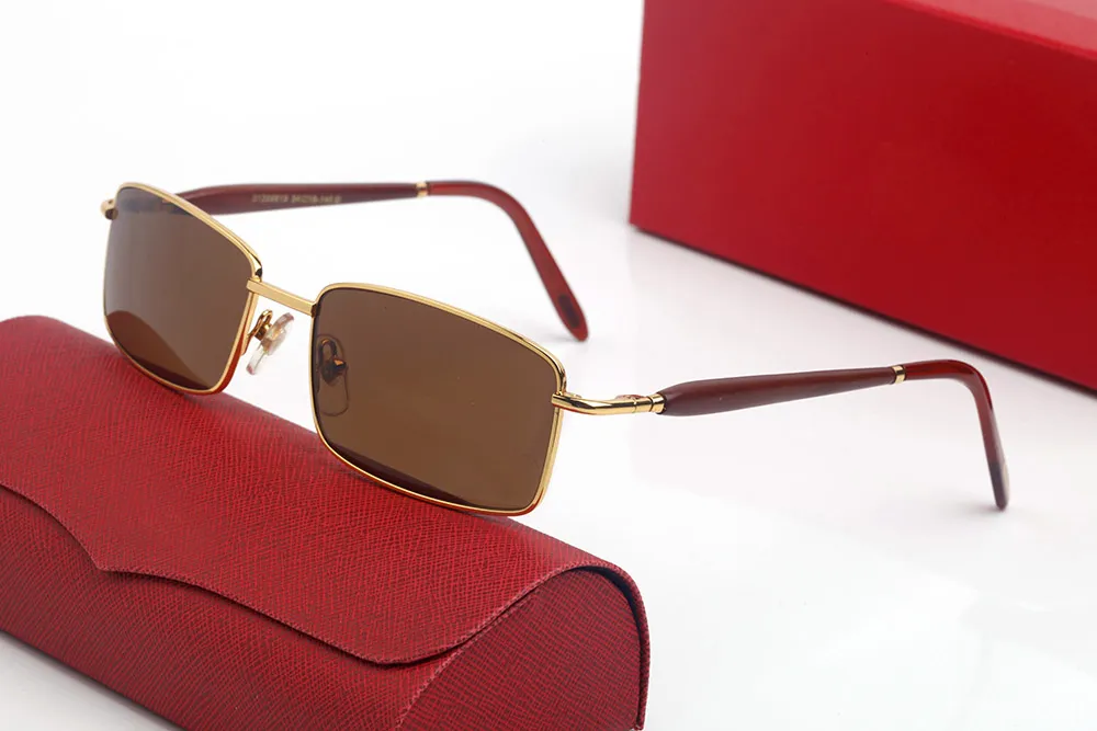 designer Sunglasses Eyeglasses vintage frames wood temples with Metal Frameless Full Rim Semi Rimless rectangular shape_voghion.com