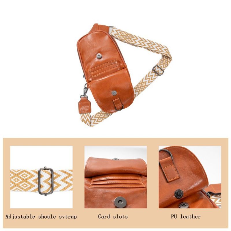 Zaino con tracolla retrò da donna avanzato, borsa a tracolla in pelle PU, borsa da petto multifunzionale per esterni_voghion.com