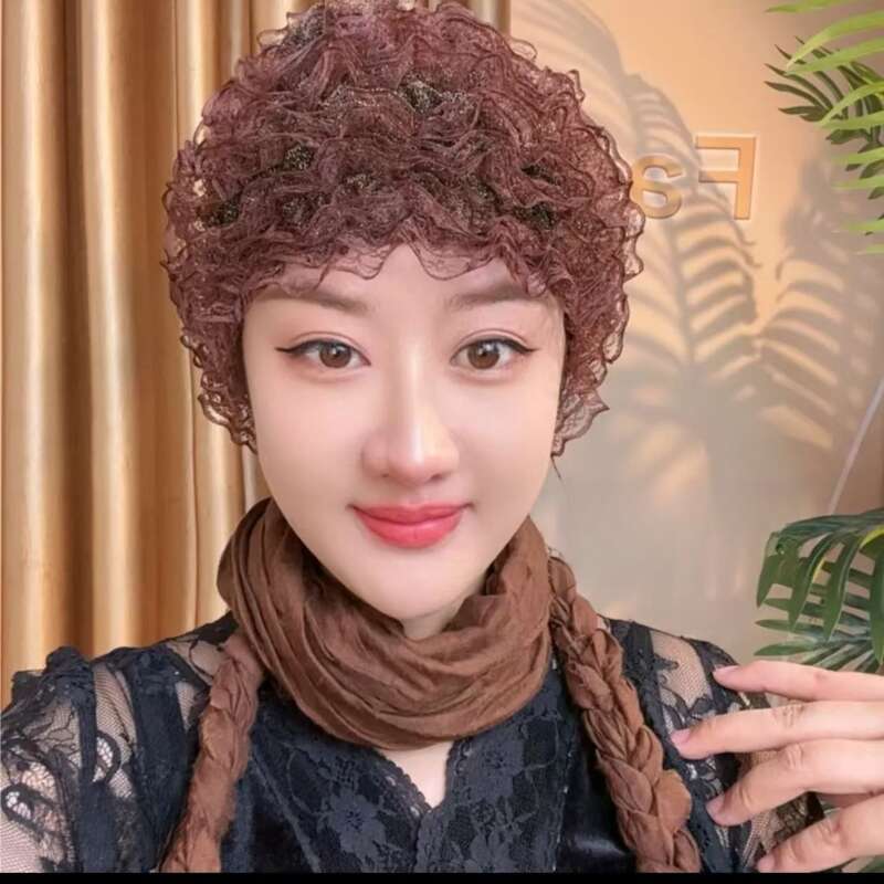 New Mesh Set Of White Hair, Lace, Fashionable Women's Breathable Mom's Fedora, Hat_voghion.com
